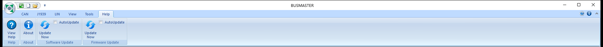 BUSMASTER Help ribbon update entry points