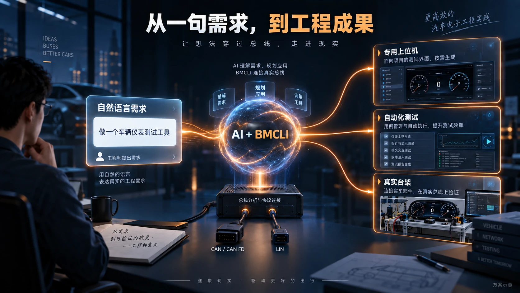 From a natural-language request through AI and BMCLI to engineering deliverables